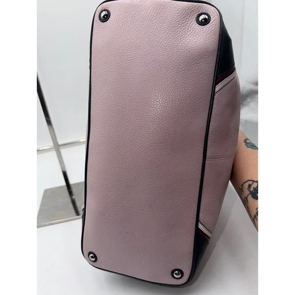 Coach Laura Spectator Tri-Color Pebbled Leather Shoulder Bag Lavender - Picture 9 of 14